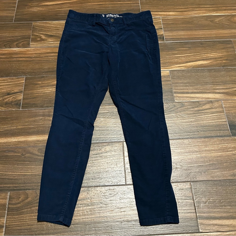 Mossimo Supply Co. Mid Rise Skinny Corduroy Pants‎ 10 Dark Blue Navy